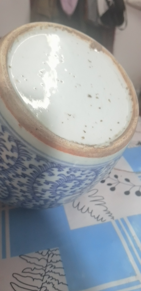 古玩陶瓷青花四系粥罐真品鑒賞圖