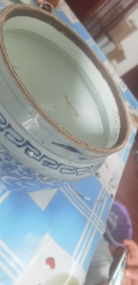 古玩陶瓷青花四系粥罐真品鑒賞圖