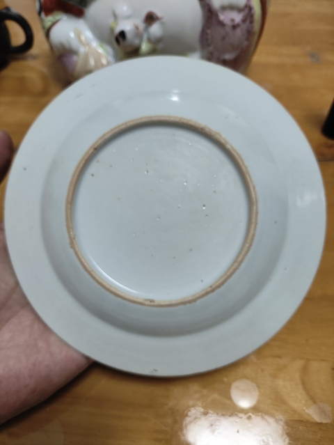 古玩陶瓷礬紅折枝花卉紋盤真品鑒賞圖