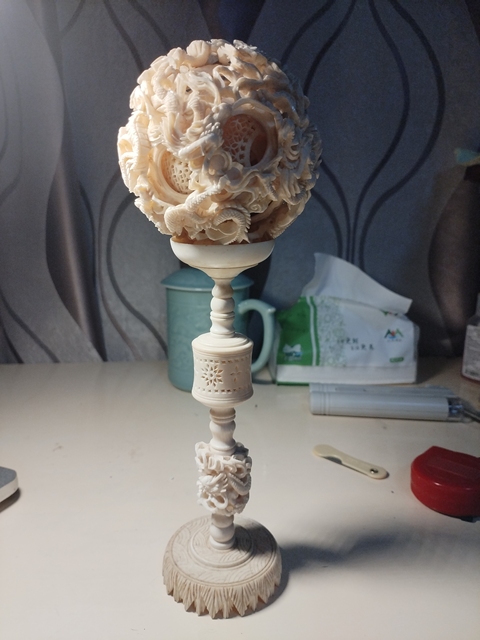 古玩雜項牙雕鬼工球真品鑒賞圖