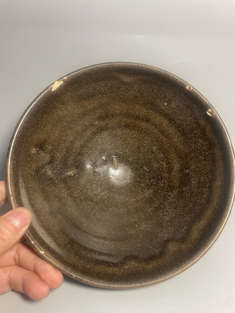 古玩陶瓷元代耀州窯黑碗拍賣，當前價格500元