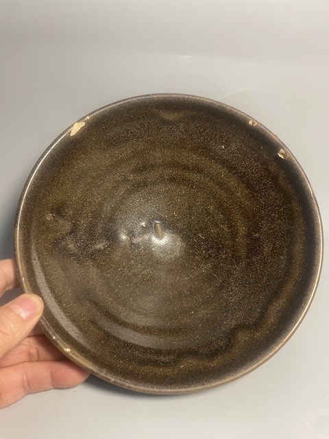 古玩陶瓷元代耀州窯黑碗拍賣，當前價格500元