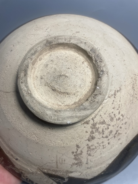 古玩陶瓷元代耀州窯黑碗拍賣，當前價格500元