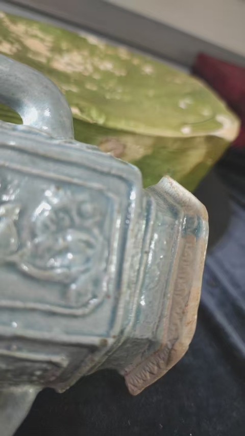 古玩陶瓷青白釉花卉紋執壺真品鑒賞圖