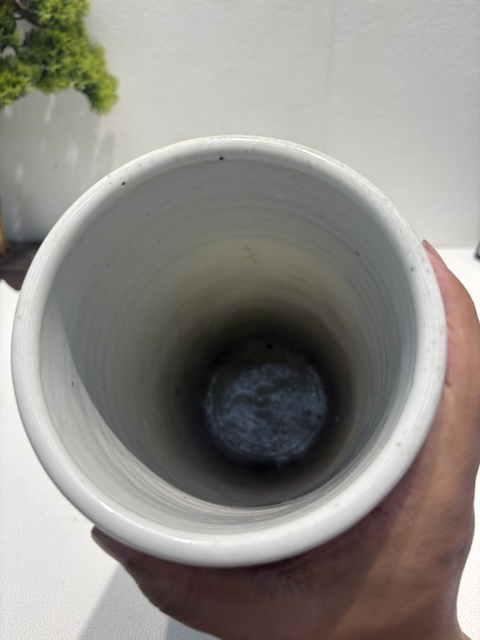 古玩陶瓷礬紅博古圖帽筒真品鑒賞圖