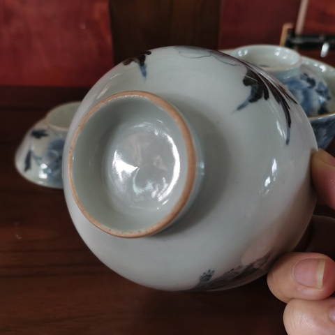 古玩陶瓷青花花卉紋蓋碗真品鑒賞圖