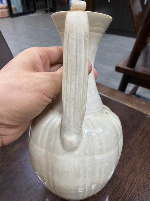 古玩陶瓷青白釉瓜棱執壺真品鑒賞圖