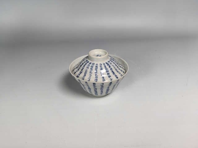 古玩陶瓷晚清詩文青花茶蓋杯真品鑒賞圖