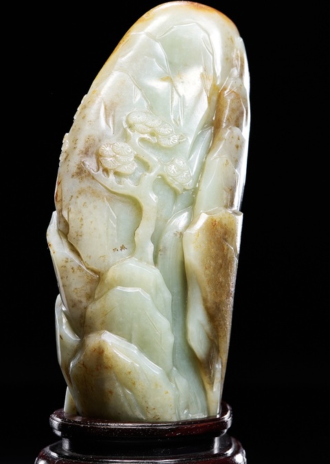 古玩玉器和田玉雕“山子”擺件真品鑒賞圖