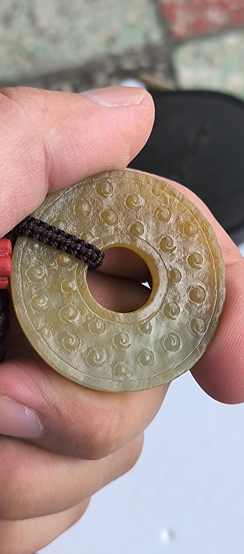 古玩玉器谷紋玉璧真品鑒賞圖