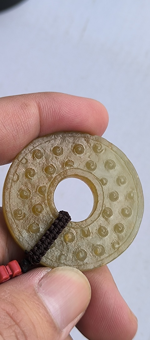 古玩玉器谷紋玉璧真品鑒賞圖