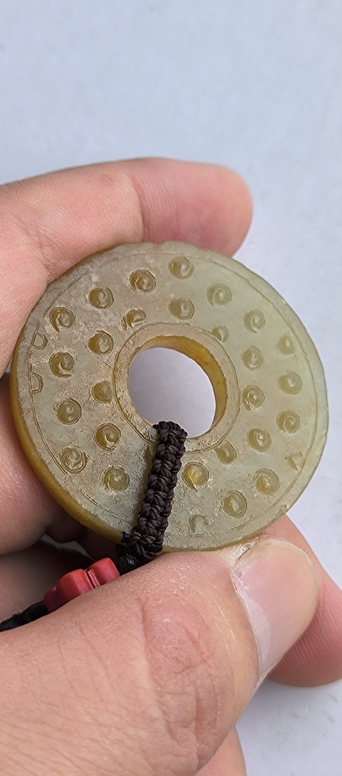 古玩玉器谷紋玉璧真品鑒賞圖