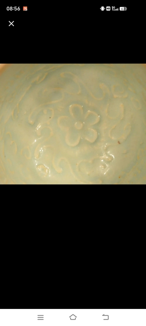 古玩陶瓷湖田影青模印花卉杯真品鑒賞圖