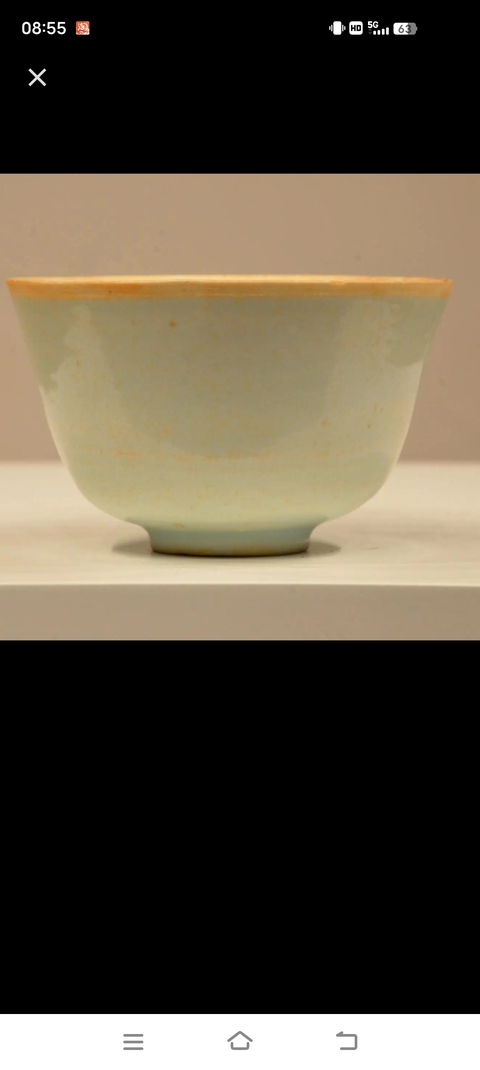 古玩陶瓷湖田影青模印花卉杯真品鑒賞圖