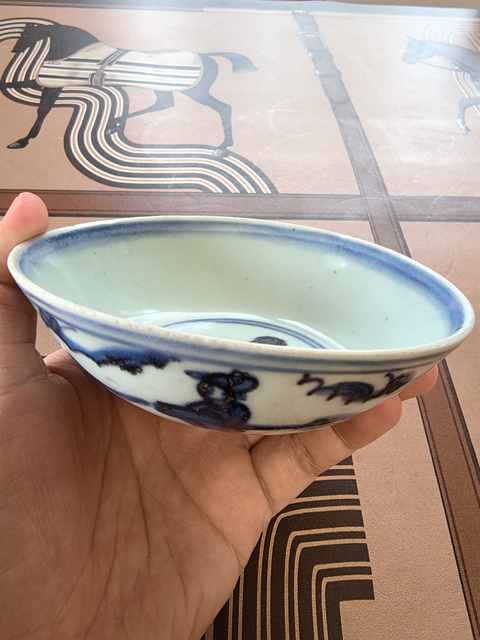 古玩陶瓷明晚期青花高士人物碗拍賣，當(dāng)前價(jià)格5980元