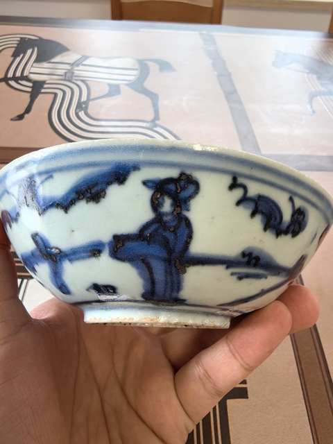 古玩陶瓷明晚期青花高士人物碗拍賣，當(dāng)前價(jià)格5980元
