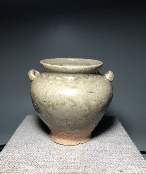 古玩陶瓷青釉雙系罐真品鑒賞圖