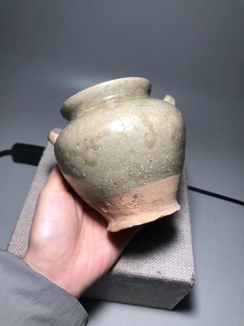 古玩陶瓷青釉雙系罐真品鑒賞圖