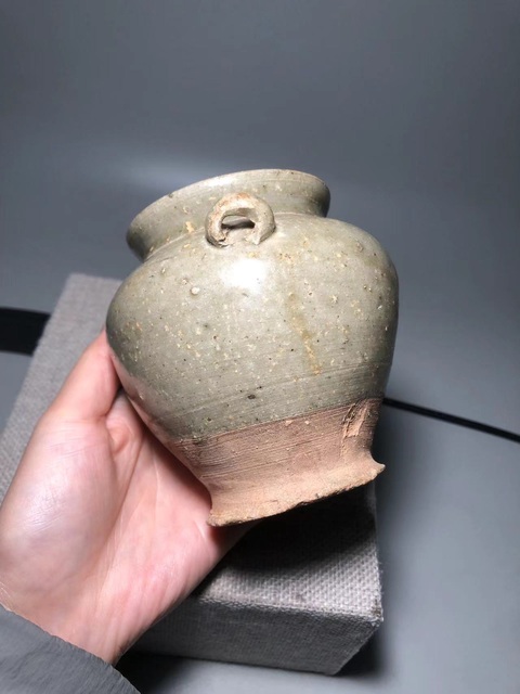 古玩陶瓷青釉雙系罐真品鑒賞圖