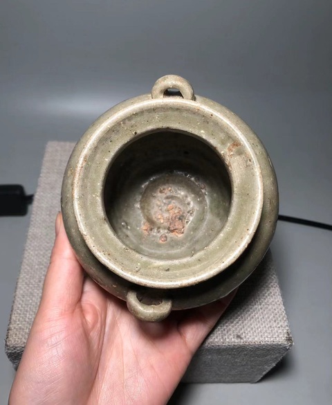 古玩陶瓷青釉雙系罐真品鑒賞圖