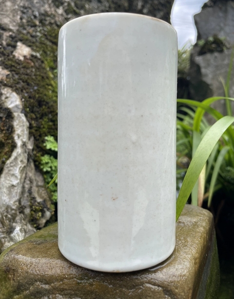 古玩陶瓷粉彩人物故事紋筆筒真品鑒賞圖