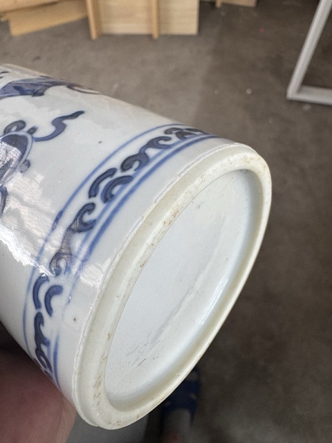 古玩陶瓷博古圖青花瓶真品鑒賞圖