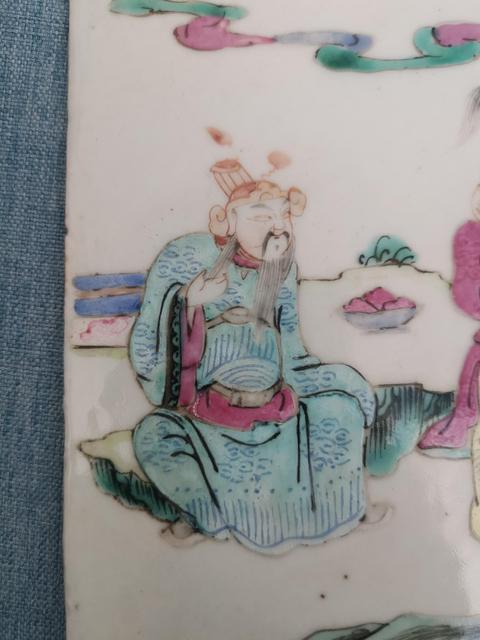 古玩陶瓷粉彩人物故事瓷板真品鑒賞圖