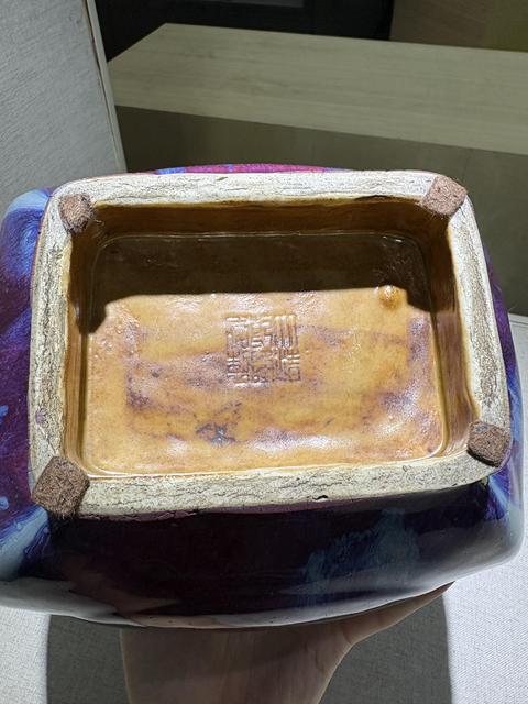 古玩陶瓷窯變釉貫耳瓶真品鑒賞圖