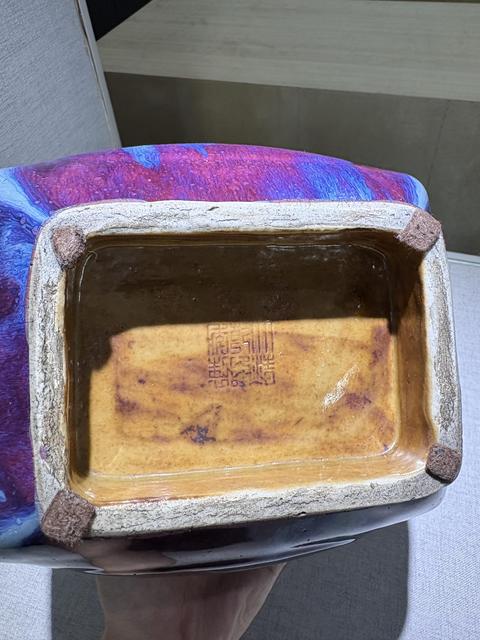 古玩陶瓷窯變釉貫耳瓶真品鑒賞圖