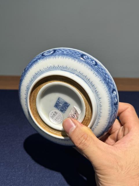 古玩陶瓷青花印泥盒真品鑒賞圖