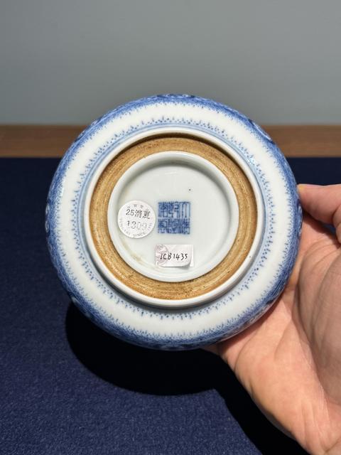 古玩陶瓷青花印泥盒真品鑒賞圖