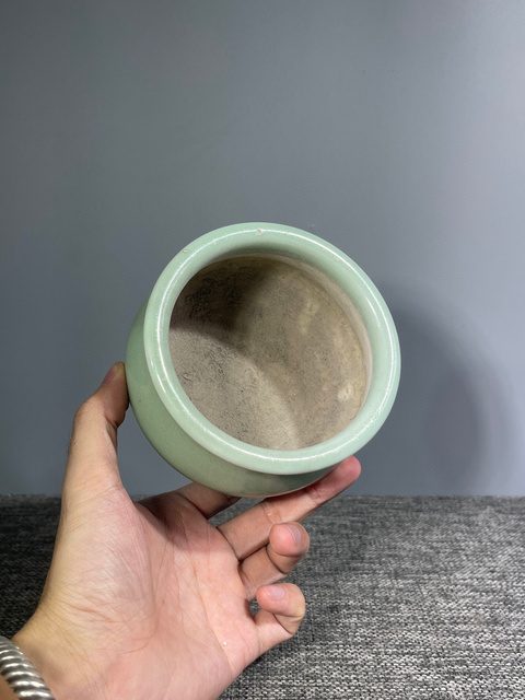 古玩陶瓷清末民初.冬青釉香爐拍賣，當前價格650元