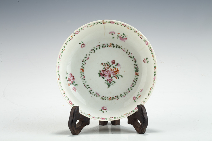 古玩陶瓷清乾隆·粉彩花卉紋杯碟一套真品鑒賞圖