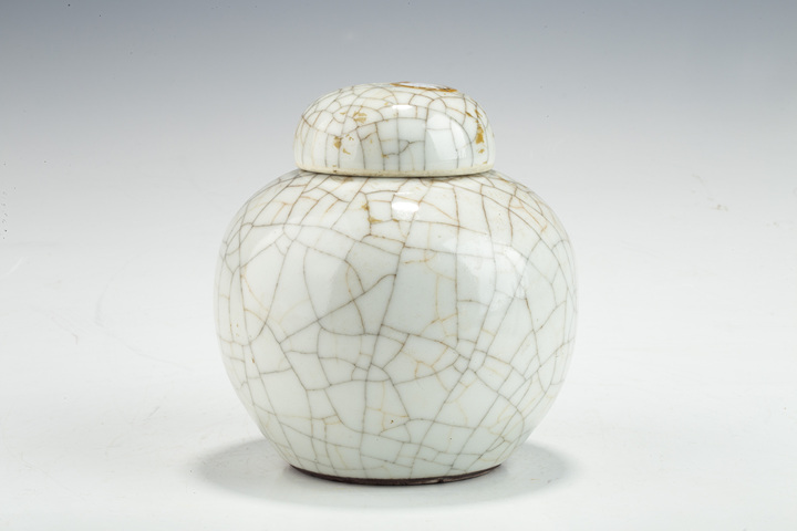 古玩陶瓷清末民初·哥釉蓋罐拍賣，當(dāng)前價(jià)格2242元