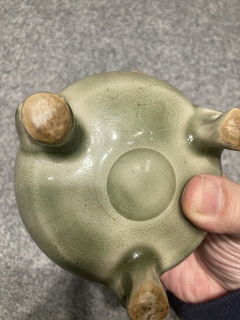 古玩陶瓷耀州窯月白釉爐真品鑒賞圖