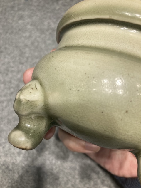 古玩陶瓷耀州窯月白釉爐真品鑒賞圖