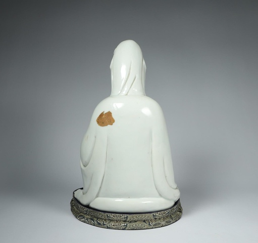 古玩陶瓷清代時期德化窯白釉觀音塑像真品鑒賞圖