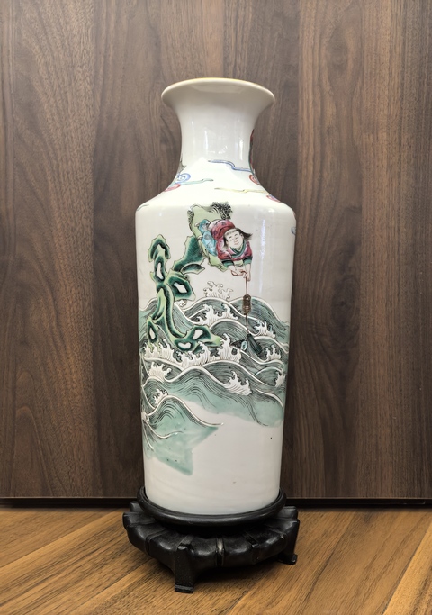 古玩陶瓷粉彩人物故事紋軟棒槌瓶(高34)拍賣,當(dāng)前價格15888元