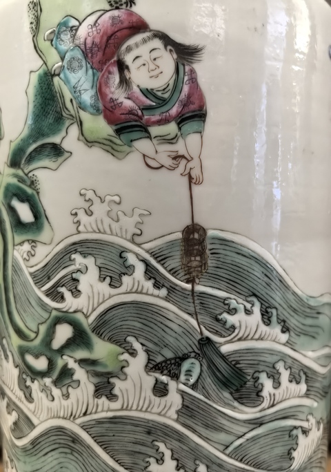 古玩陶瓷粉彩人物故事紋軟棒槌瓶(高34)拍賣,當(dāng)前價格15888元