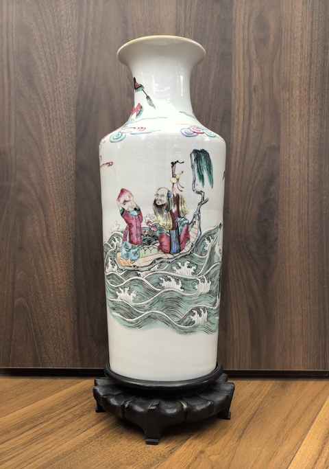 古玩陶瓷粉彩人物故事紋軟棒槌瓶(高34)拍賣,當(dāng)前價格15888元