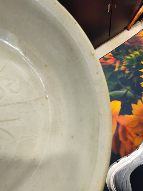 古玩陶瓷青白釉刻花洗真品鑒賞圖