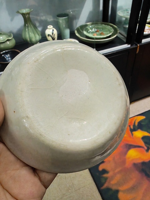 古玩陶瓷青白釉刻花洗真品鑒賞圖