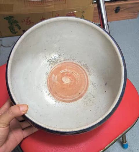 古玩陶瓷霽藍釉描金三乳足缽式香爐真品鑒賞圖