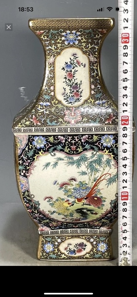 古玩陶瓷花鳥紋瓶真品鑒賞圖