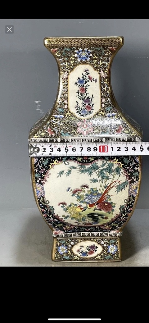古玩陶瓷花鳥紋瓶真品鑒賞圖