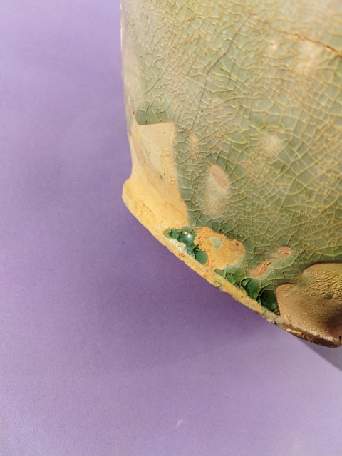 古玩陶瓷青釉六系盤(pán)口瓶真品鑒賞圖