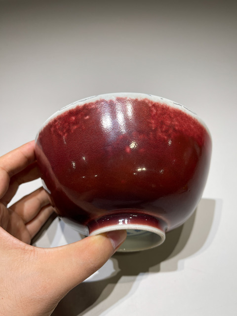古玩陶瓷清雍正 紅釉碗真品鑒賞圖