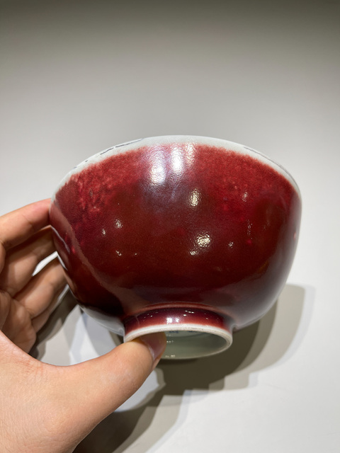 古玩陶瓷清雍正 紅釉碗真品鑒賞圖