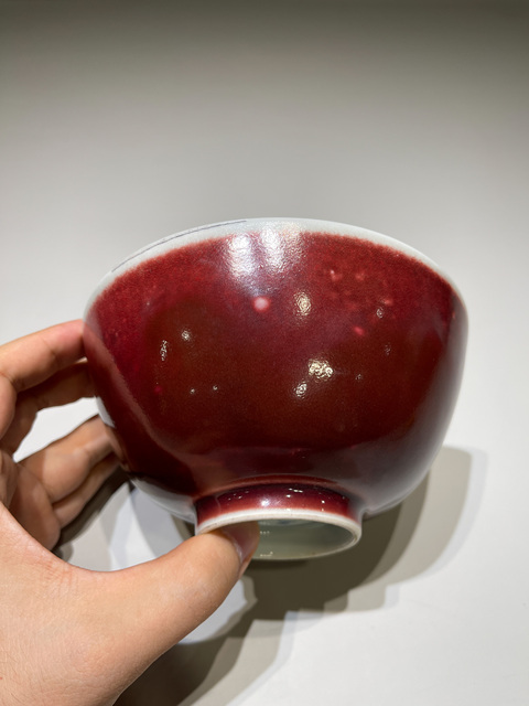 古玩陶瓷清雍正 紅釉碗真品鑒賞圖