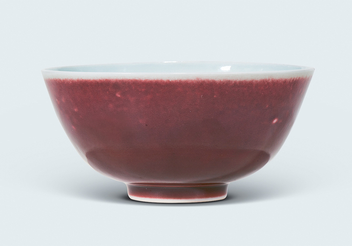 古玩陶瓷清雍正 紅釉碗真品鑒賞圖